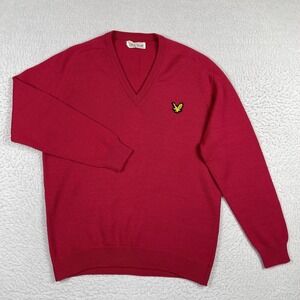 Lyle & Scott Sweater Womens Large Made in Scotland 100% Courtelle Vintage Logo